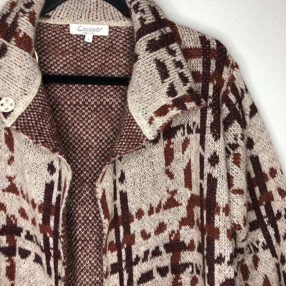 Sweaters - Cocogio‎ Women's Large Multicolor Mohair Wool Blend Open Front Cardigan Sweater